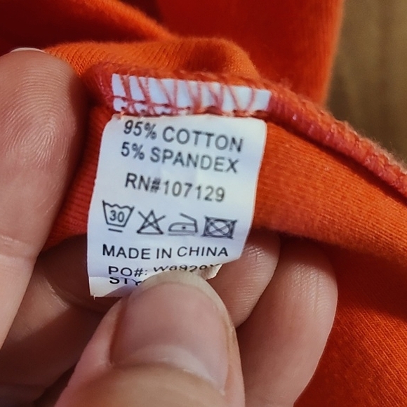 Junee Womens Comfy Crew Neck Layering Top Orange Cotton Stretch ¾-Sleeve Sz XXL - Picture 7 of 7